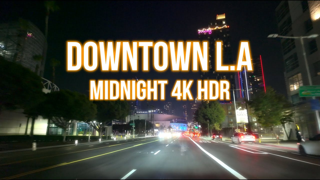 Midnight Driving DTLA | ASMR 4K HDR Relaxing Video | California