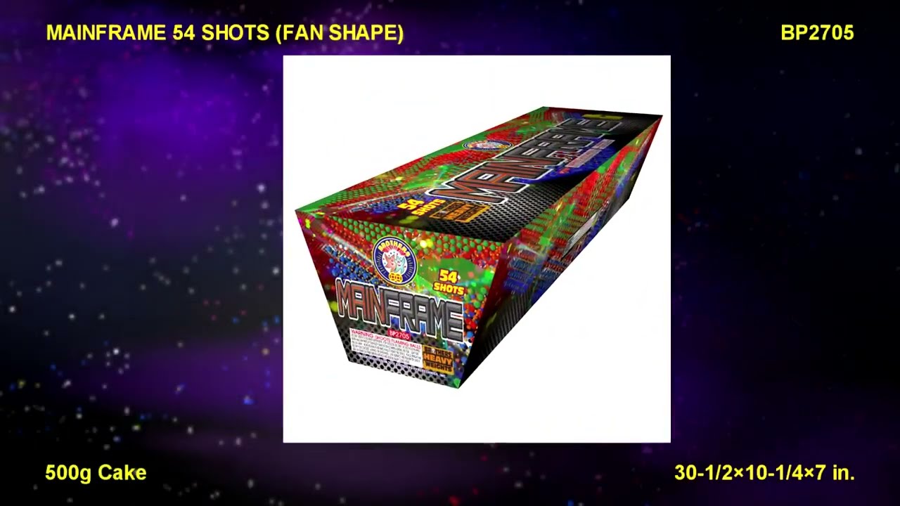MAINFRAME 54 SHOTS BROTHERS FIREWORKS NEW FOR 2022 500 GRAM CAKE