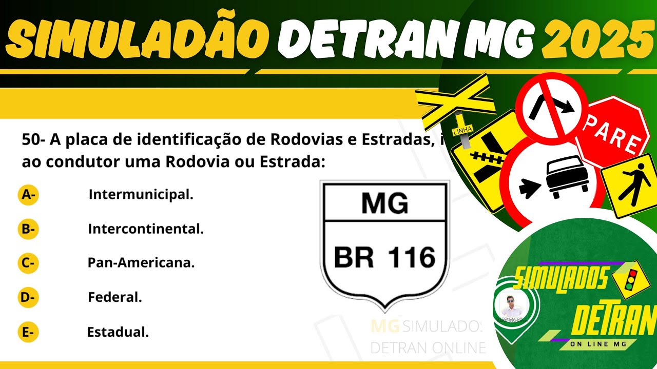 SIMULADÃO DO DETRAN MG 2026 com 50 Questões que você PRECISA SABER #simuladãododetran2026