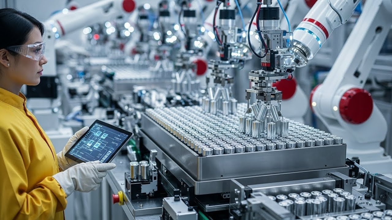 Inside the $20 Billion Tesla-Style Gigafactory How EV Batteries Are Made (ASMR)