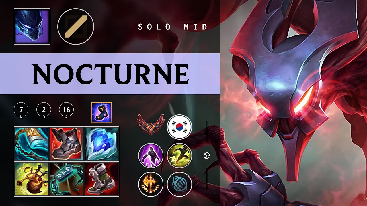 Nocturne Mid vs Lissandra - KR Grandmaster Patch 26.03