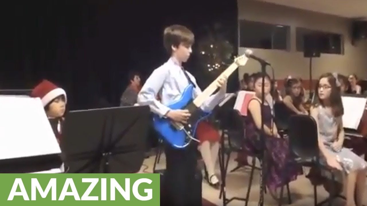 10-year-old totally crushes Van Halen guitar solo
