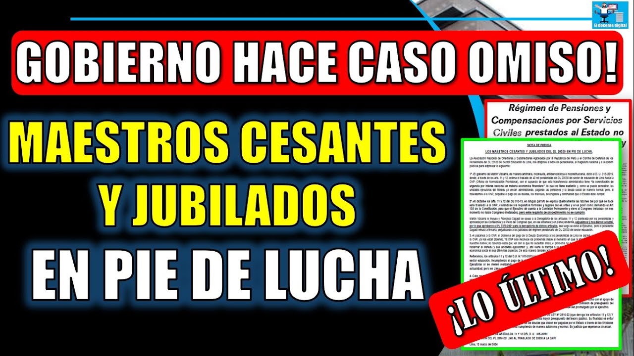 MAESTROS CESANTES Y JUBILADOS EN PIE DE LUCHA | GOBIERNO HACE CASO OMISO!!!