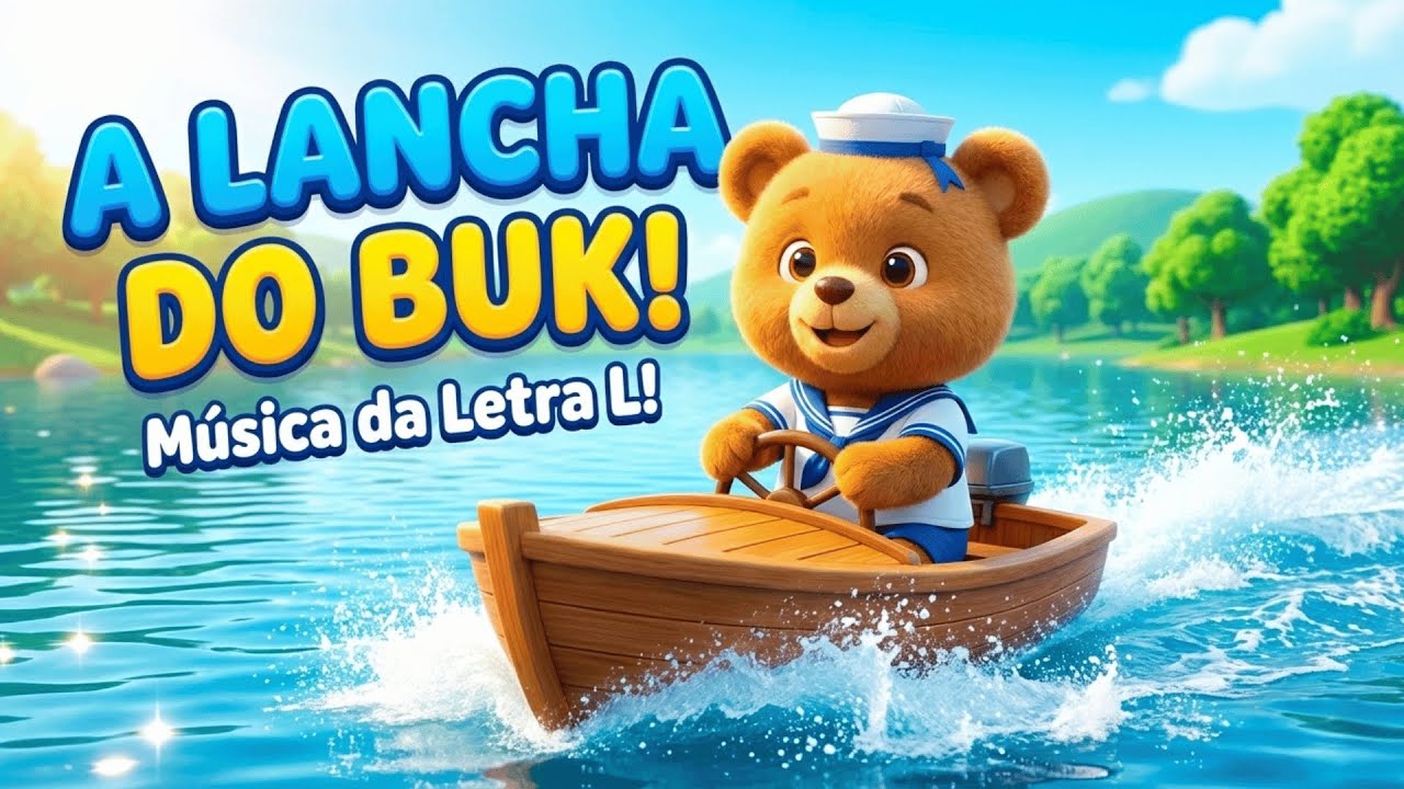 A Música da Letra L 🦁🚤 O Passeio de Lancha do Urso Buk | Alfabeto Divertido