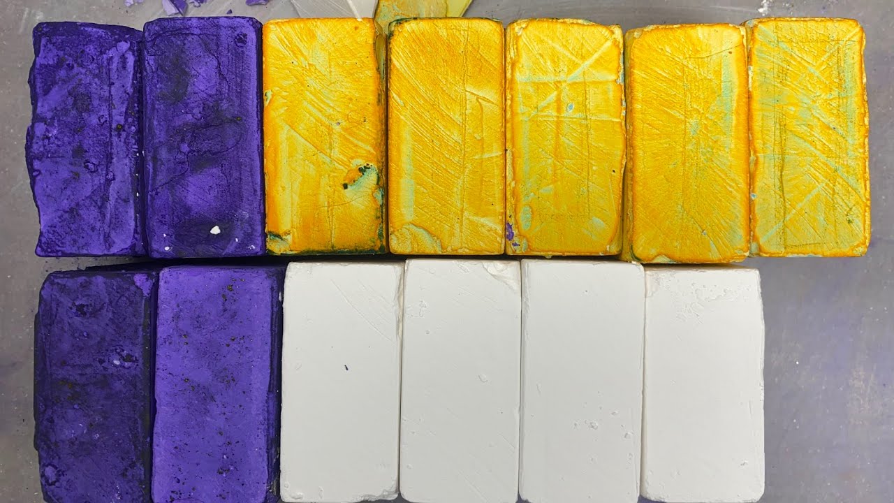 Purple Yellow Gym Chalk ASMR Satisfying Crush #youtube #asmr#satisfying #crush