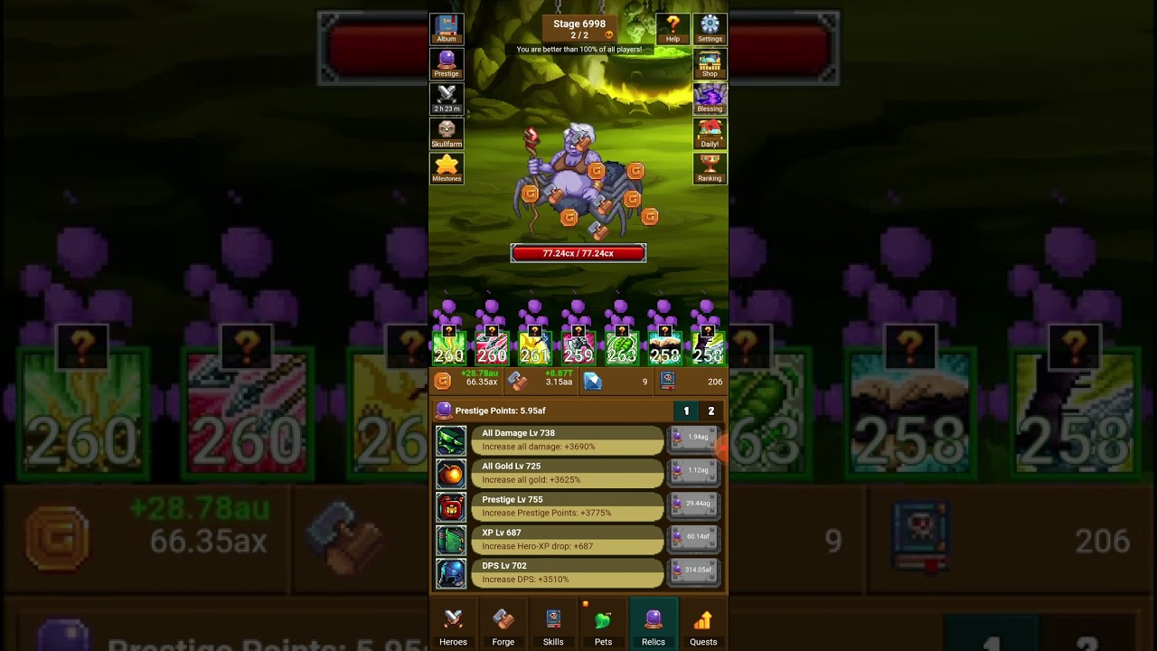 Idle Pixel Heroes: Idle Merger Stage 7000 Rank #1