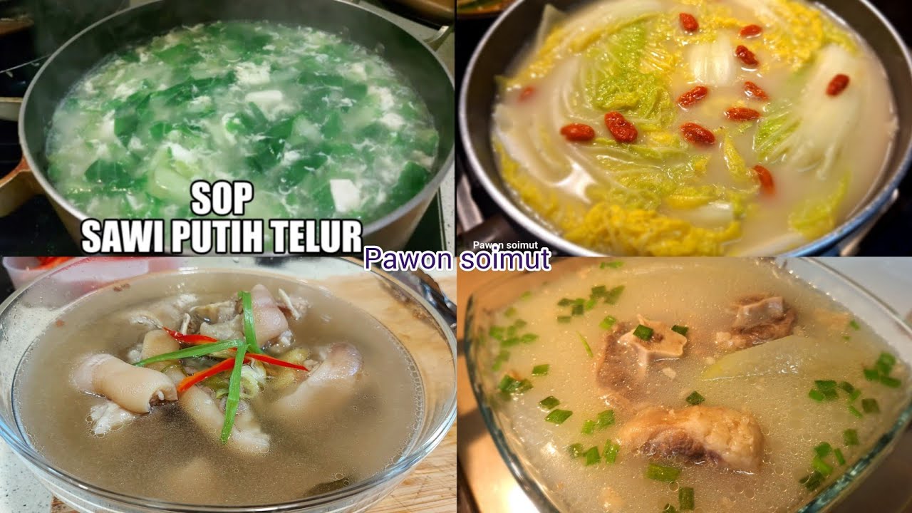 CHINESE FOOD AND DRINK !! 4 RESEP SOP SIMPEL ALA CHINESE FOOD #sopsawi #sopkakibabi #sopbuntut 