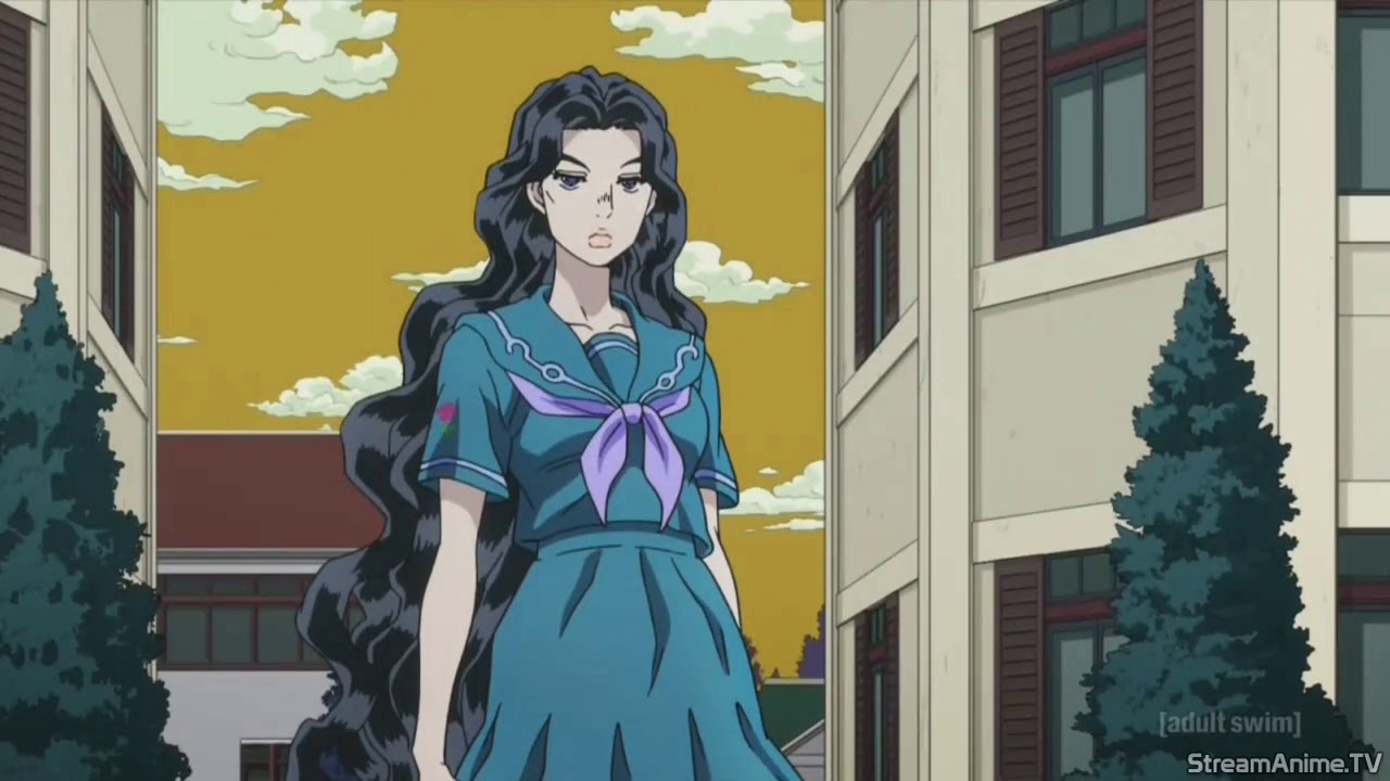 Jojo's Bizarre Adventure (Diamond Is Unbreakable) Yukako Sets Girl's Hair On Fire (English Dub)