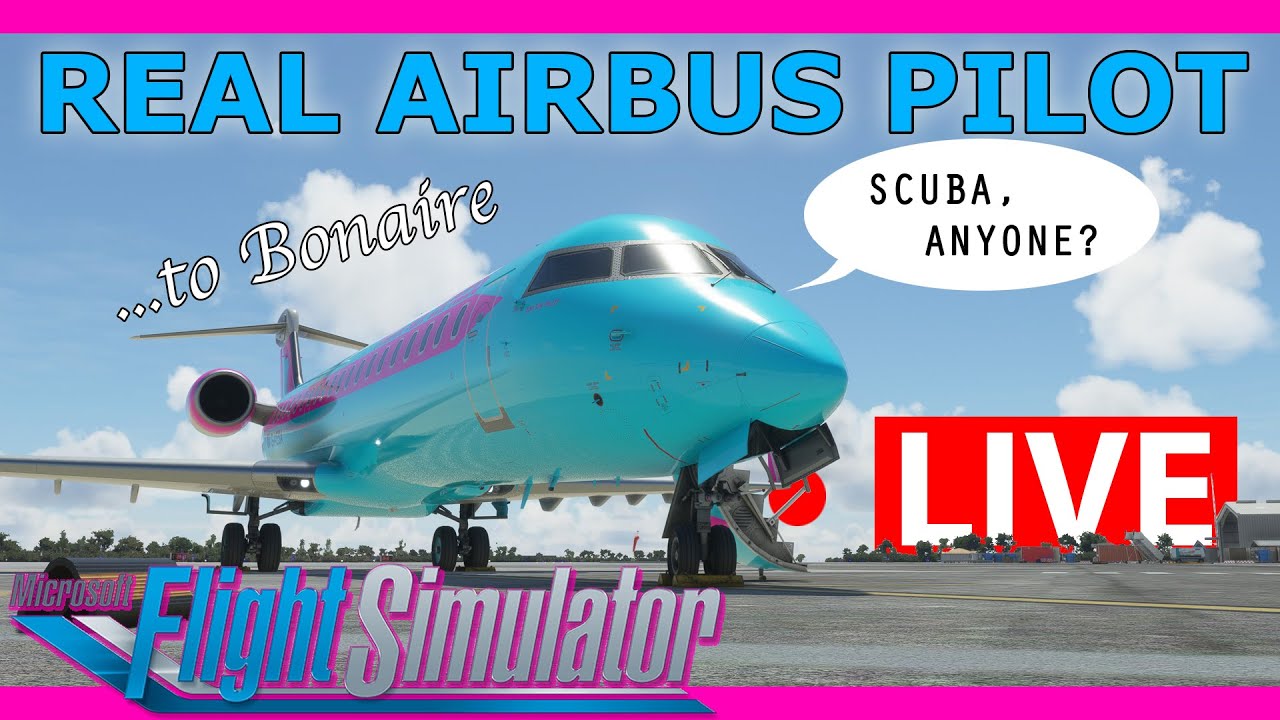 Real Airbus Pilot Flies the Aerosoft CRJ Live! Bonaire 'Flamingo International'