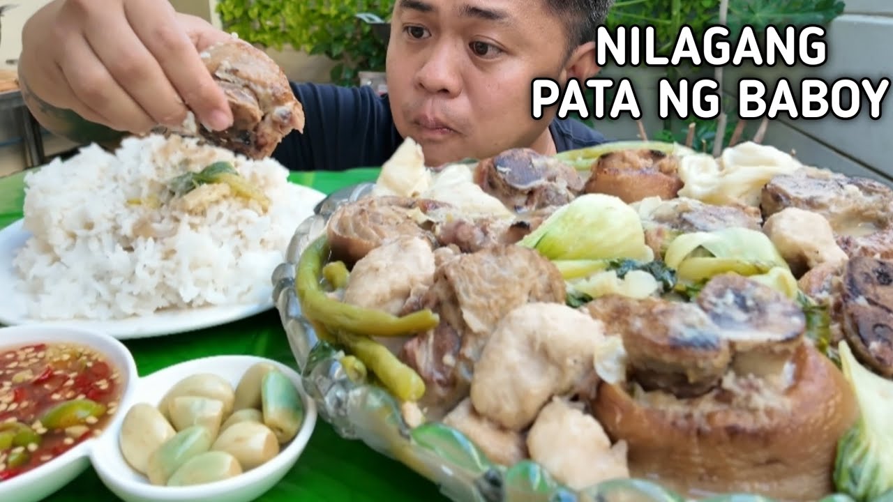 NILAGANG PATA NG BABOY | OUTDOOR COOKING | MUKBANG PHILIPPINES