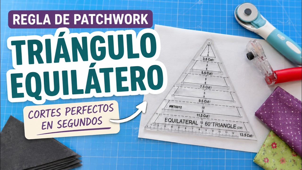 Cómo usar la regla TRIÁNGULO DE 60º de Patchwork - Curso de Reglas #4