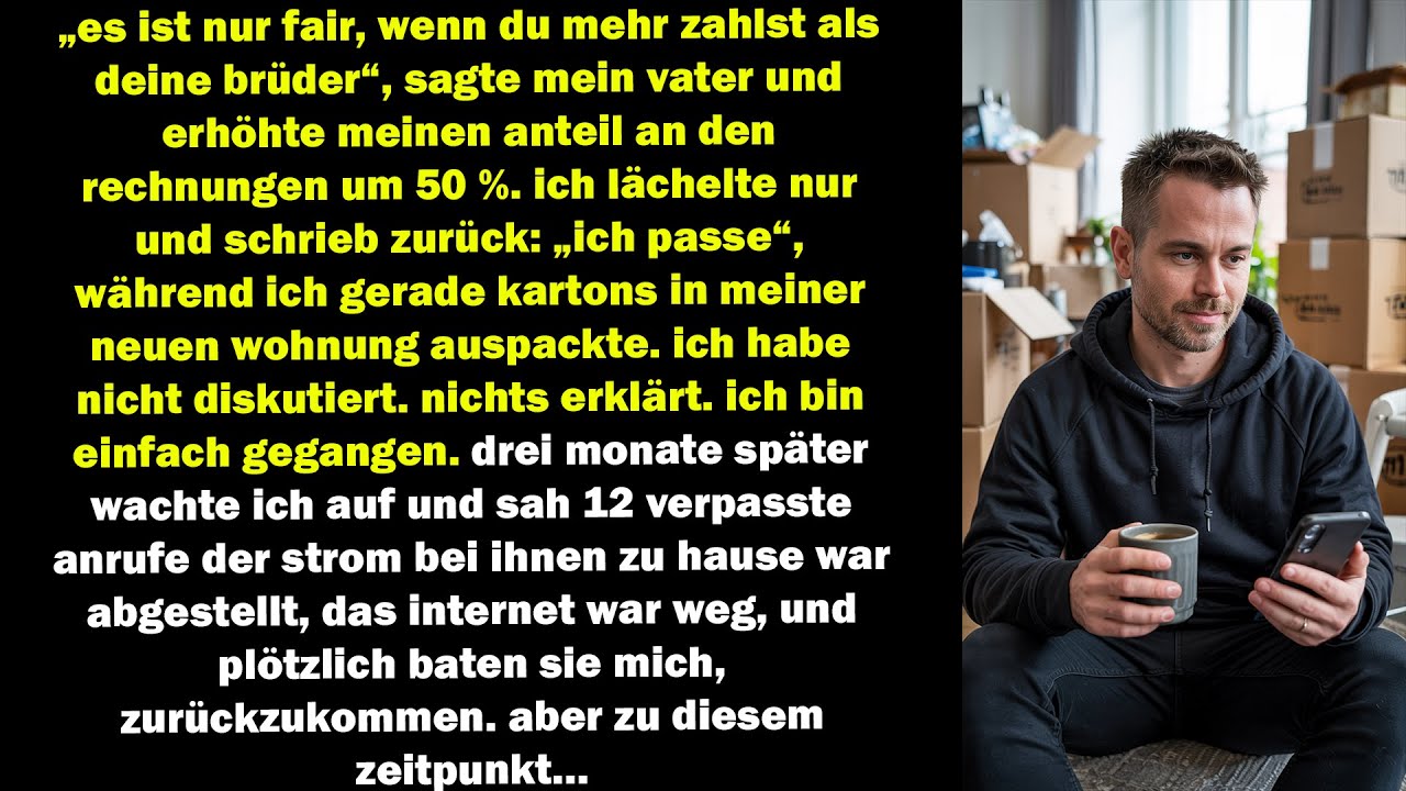 mein vater wollte, dass ich mehr zahle als meine brüder – drei monate später flehten sie mich an,