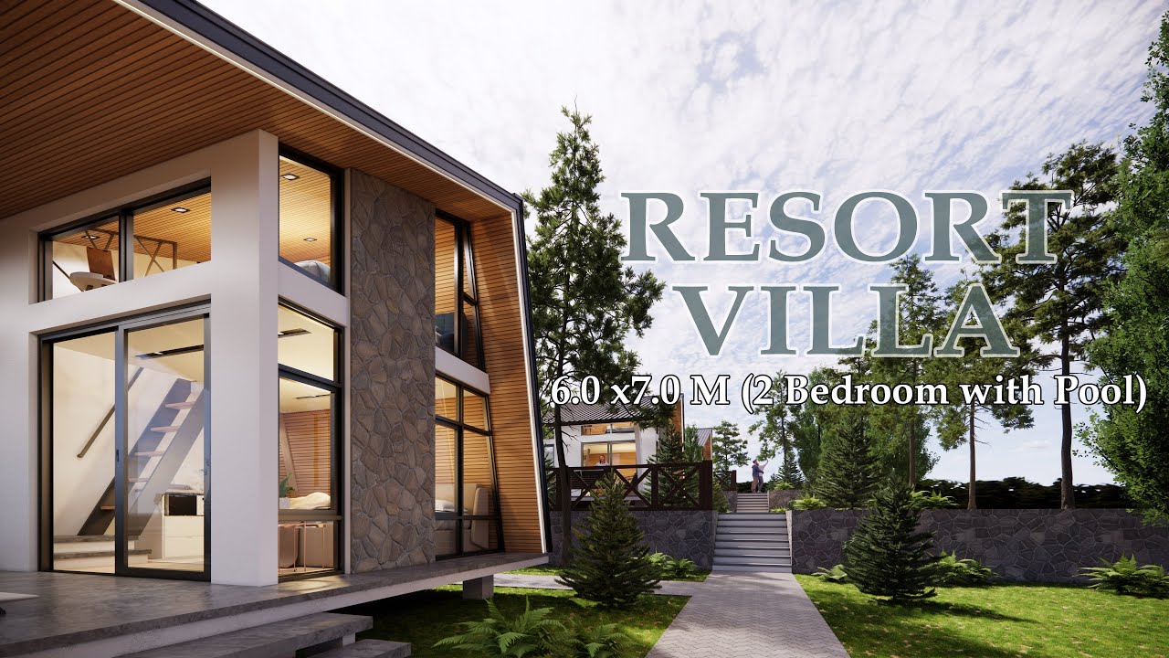 6x7M RESORT VILLA DESIGN IDEA ¦ 2 BEDROOM with POOL ¦ Digital Tour