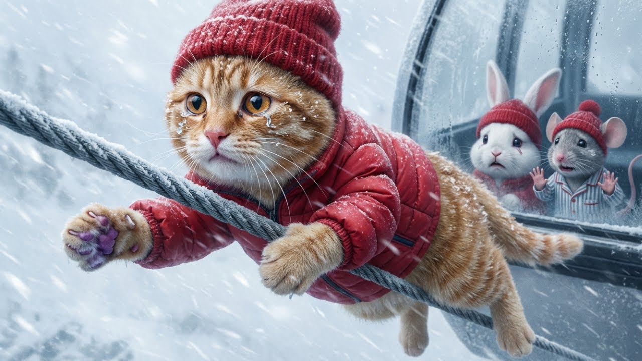 😱 STRANDED on SKI LIFT in DEADLY BLIZZARD! Cat's HEROIC Climb to Save Friends 🐱❄️