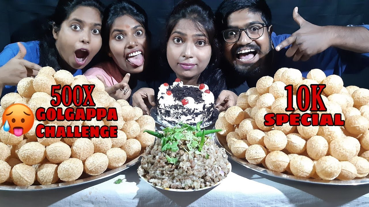 500×Golgappa eating challenge //group pani puri competition//😋🤤