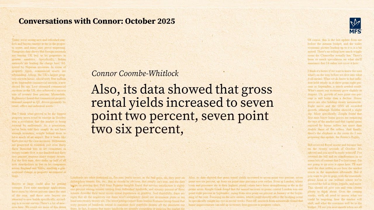 UK Property News October 2025: Millennials Buyers, Renters&rsquo; Rights Bill | Conversations with Connor