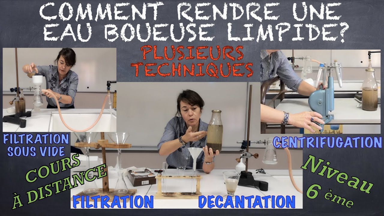 Comment rendre une eau boueuse limpide? Filtration-D&eacute;cantation-Centrifugation-Filtration sous vide.