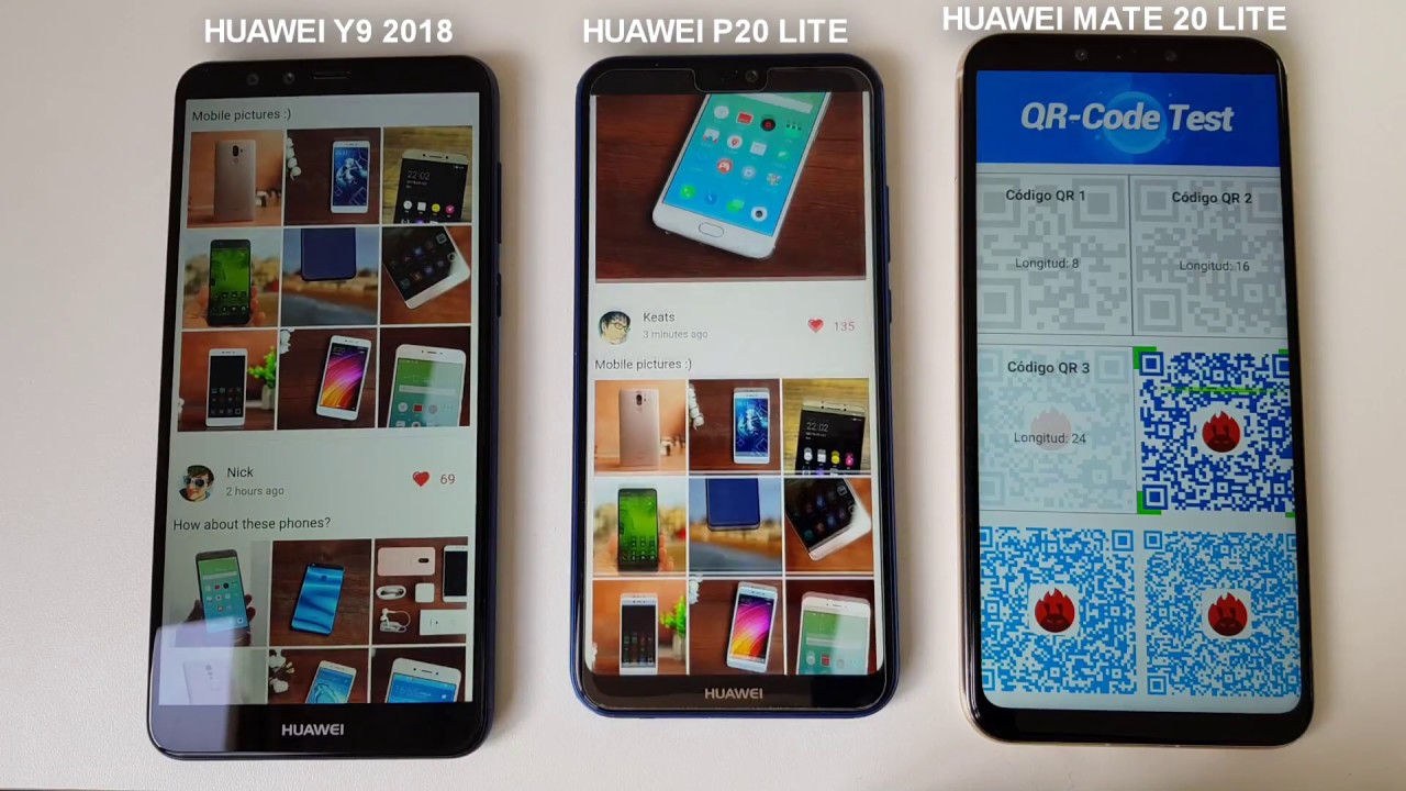 Huawei Mate 20 LITE vs Huawei P20 LITE vs Huawei Y9 2018   Antutu Benchmark