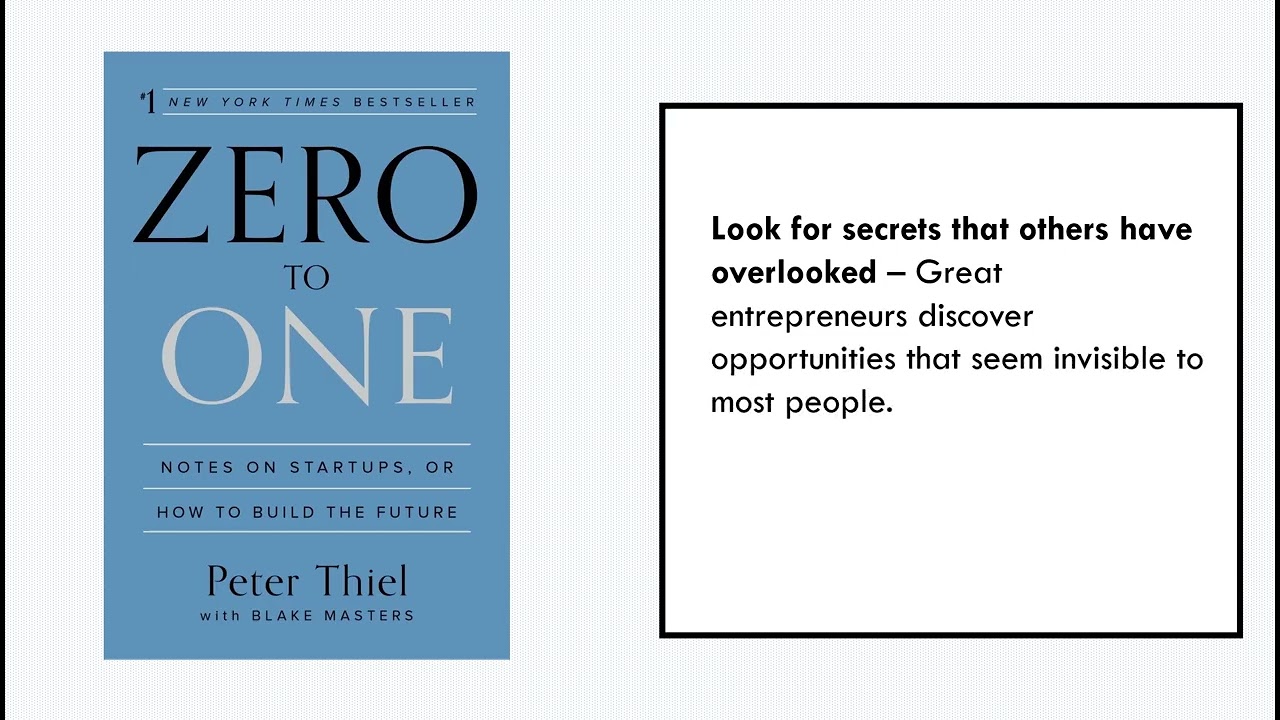 25 Key Takeaways from Zero to One Notes on Startups, or How to Build the Future