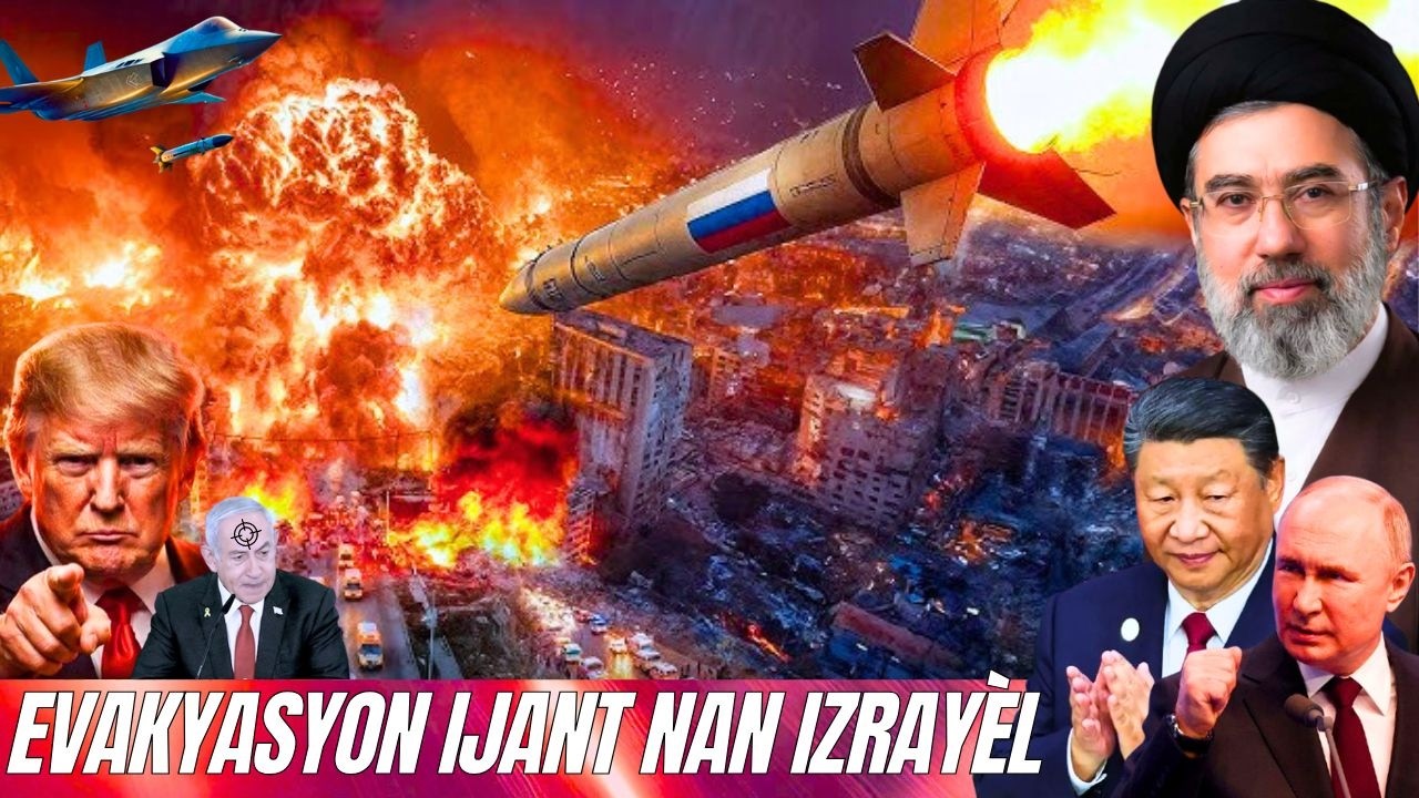 Evakysyon ijant nan Izrayèl e nan peyi arab yo, dife pran😱Ewòp pran kou, Iran frape fò🔥Syèl la fème