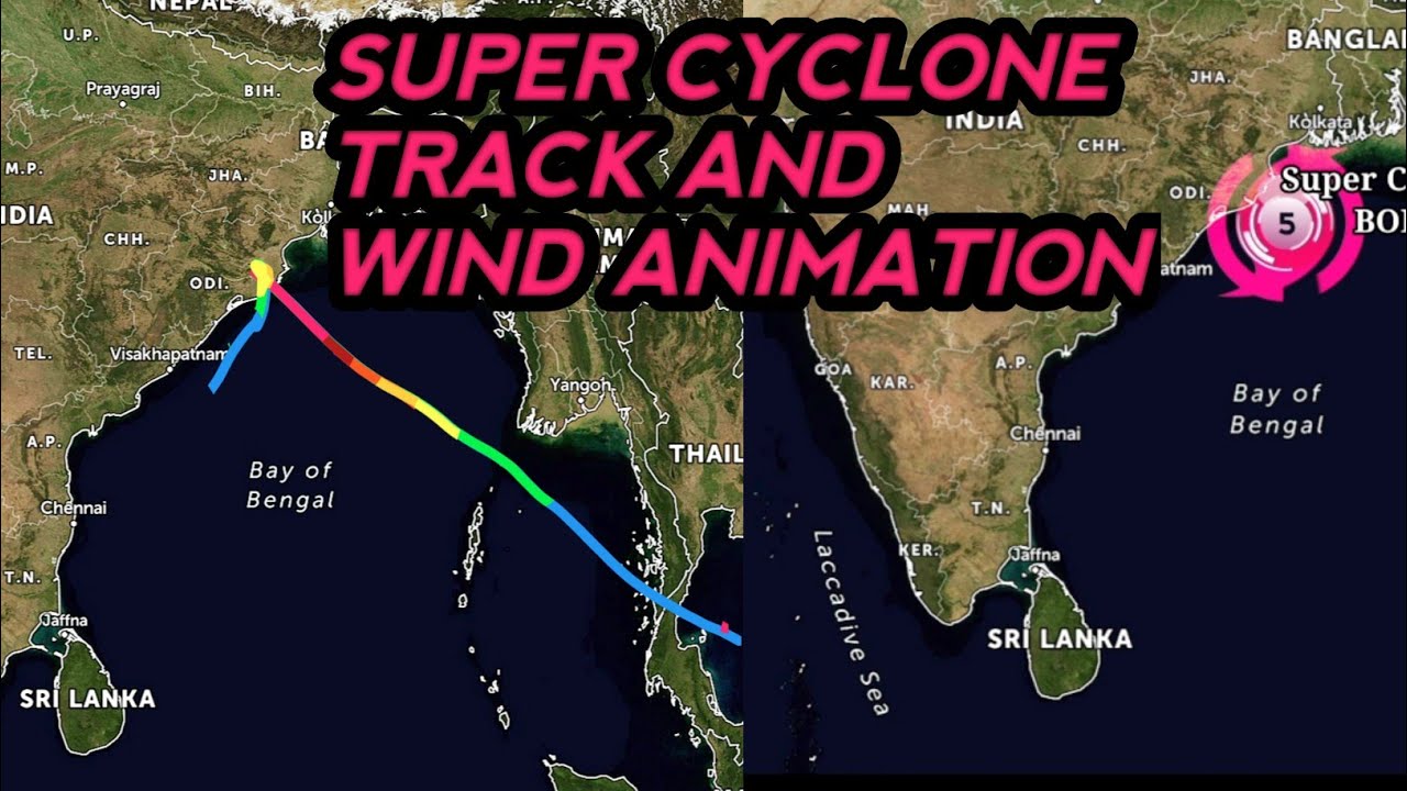 1999 Odisha Super Cyclone track Season (1) and wind animation.
