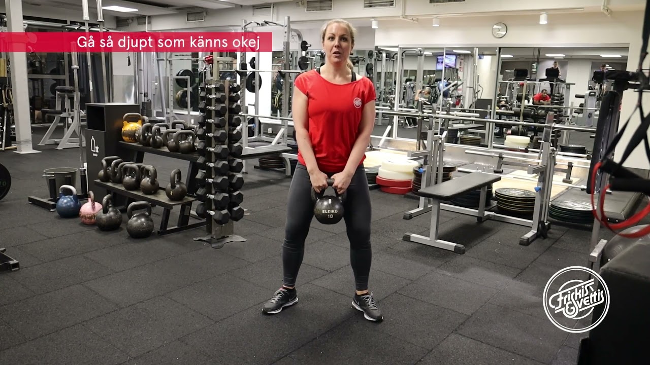 Kom igång-program med fria vikter - Knäböj med kettlebell