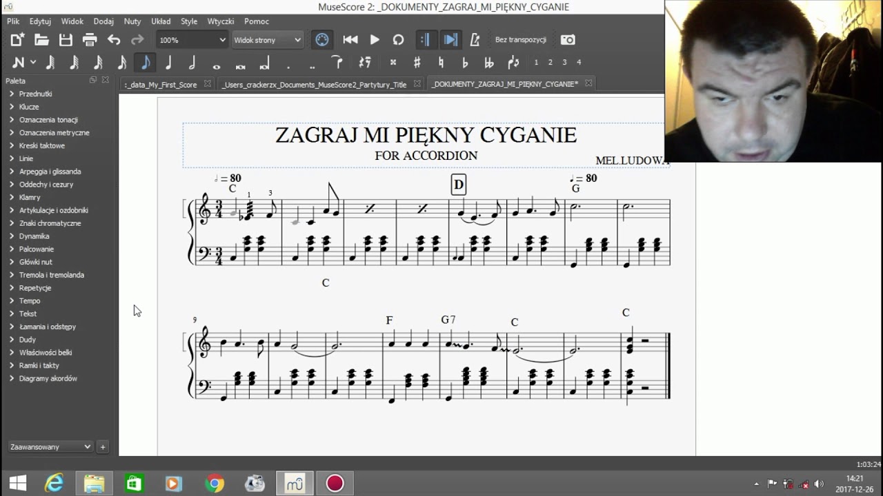 MuseScore 2 Tutorial Pl Szybki przegląd funkcji palety III