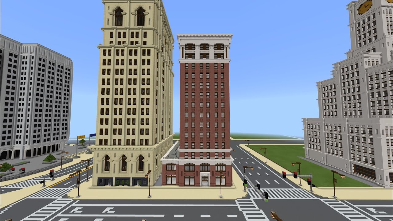 City of Evansburg - Episode 89 - The Downtown Part 14 - New High-Rise - Minecraft Timelapse!