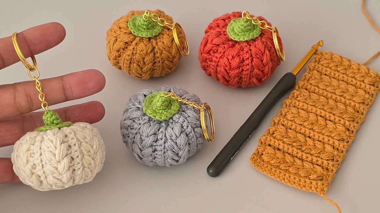🎃 Брелок-тыква в технике пшеничного плетения для начинающих — 20 минут! ⏱️