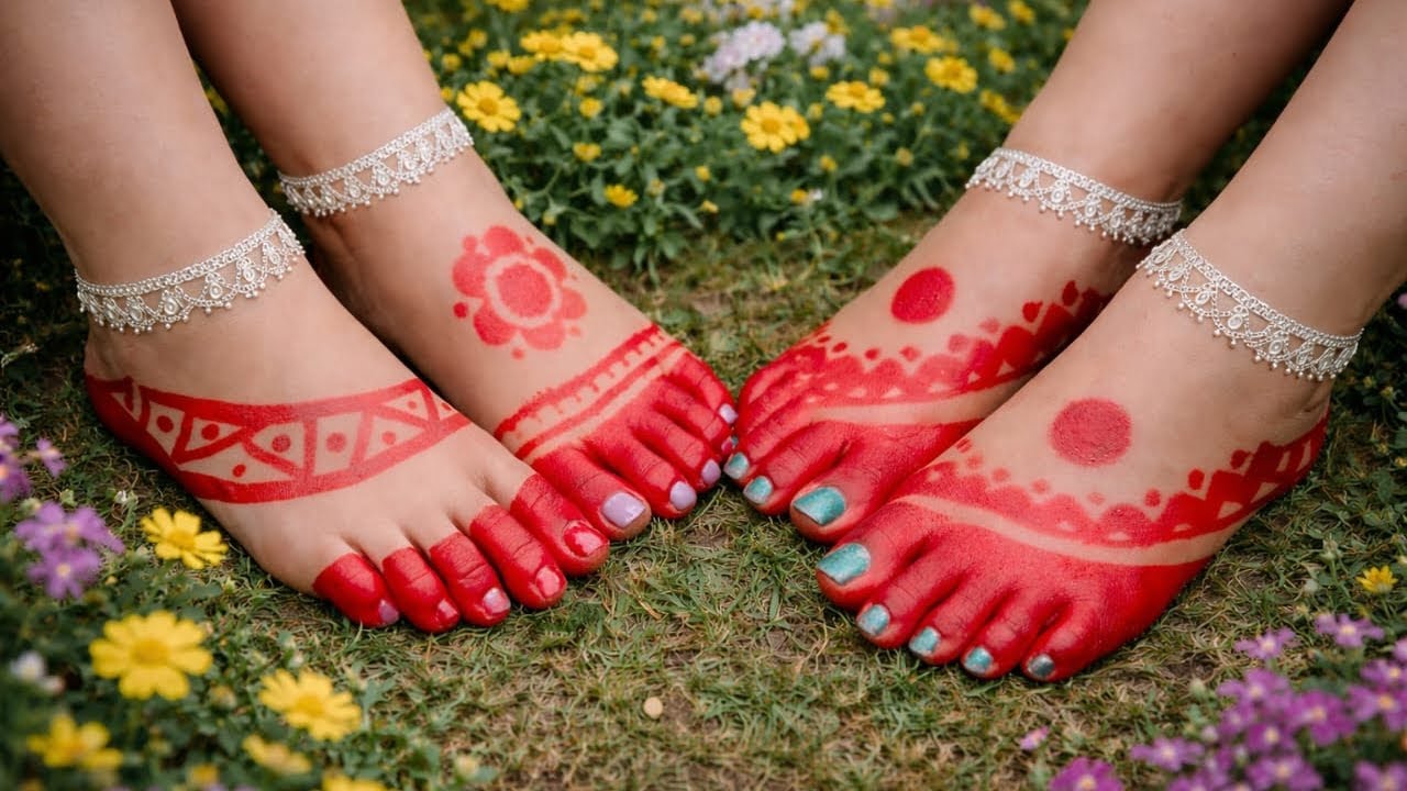 #viralaalta AITA DESIGN PAYER ❤️ SIMPLE AND EASY DESIGN 💖 MEHNDI ALTA DESIGN 🍀#mehndi #altadesign 