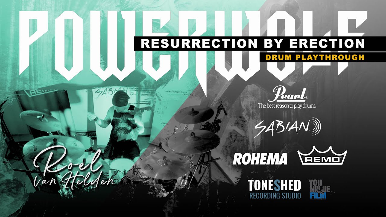Live drum playthrough of Powerwolf's Resurrection By Erection by Powerwolf drummer Roel van Helden.