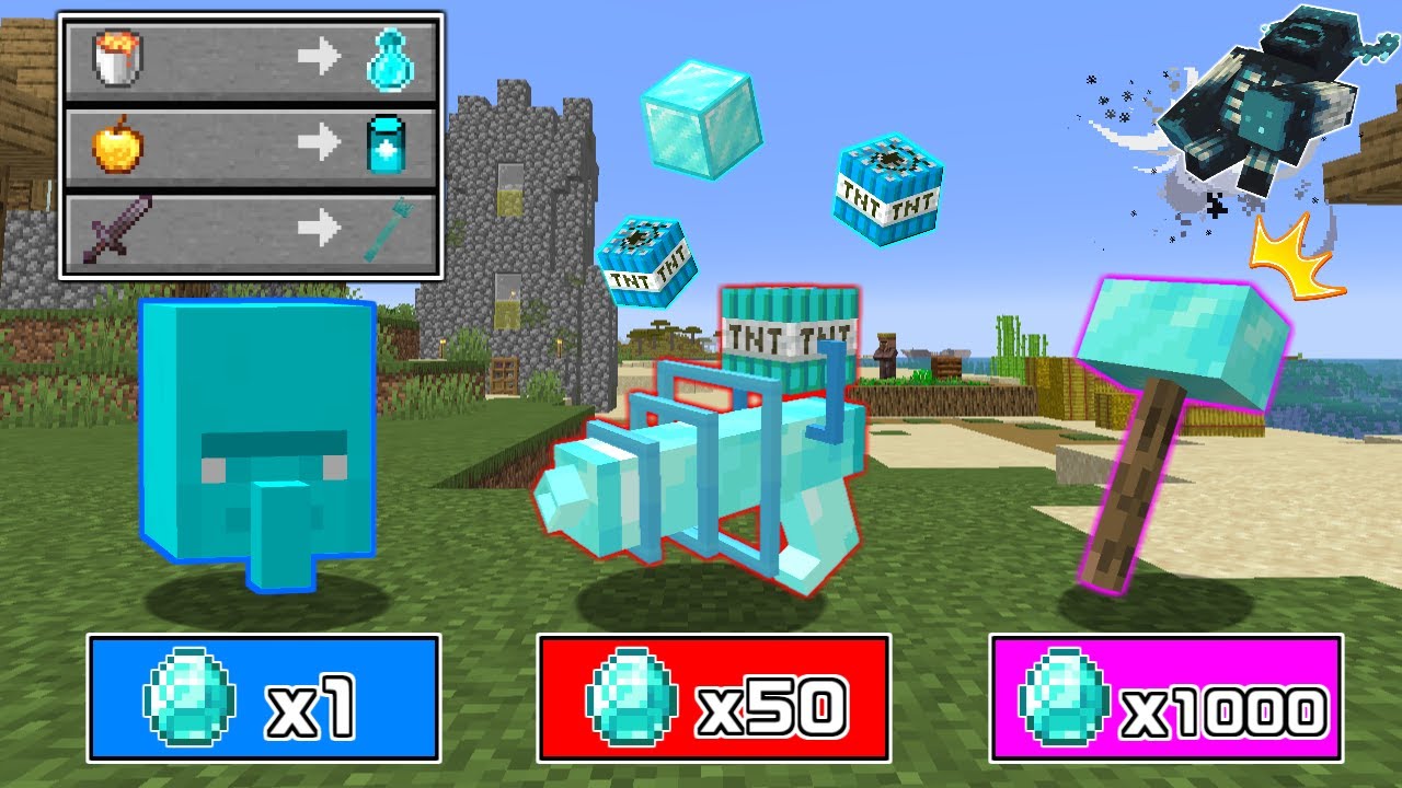 【マインクラフト】ダイヤモンドで『最強のダイヤ武器』が買える世界でサバイバルしたらヤバすぎた...！？