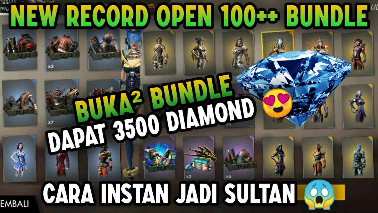 NEW RECORD !! BUKA 100++ BUNDLE AUTO JADI SULTAN - GARENA FREE FIRE INDONESIA