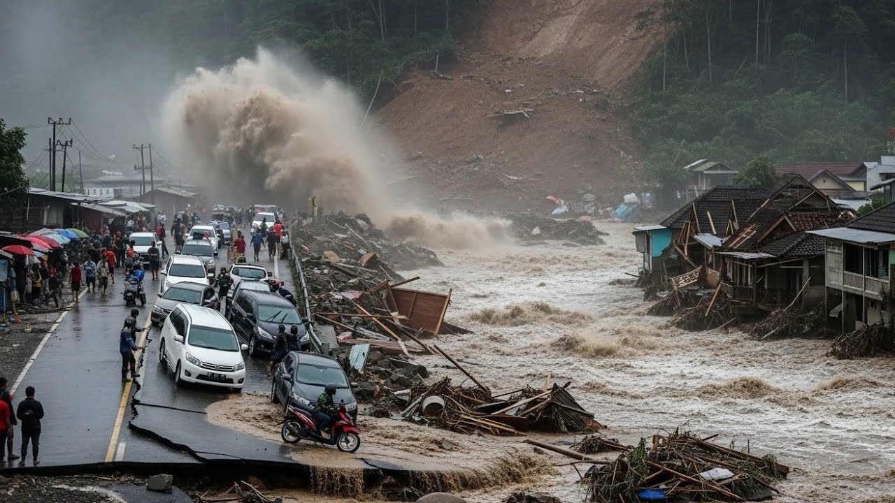 Banjir Bandang Sukabumi! Rumah Hanyut, Jalan Amblas, Simpenan&ndash;Palabuhanratu Lumpuh