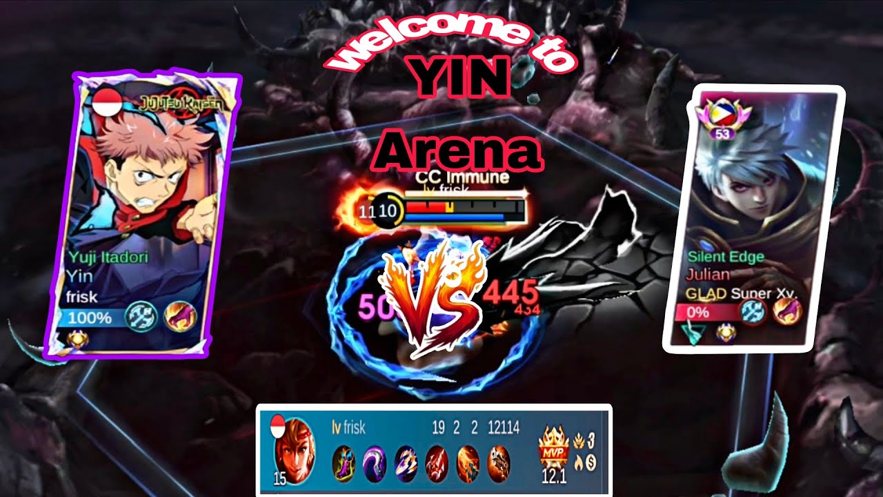 🔥 Welcome to YIN Arena! Yuji Itadori Destroys Julian in Epic  Battle | Mobile Legends Showdown 🔥