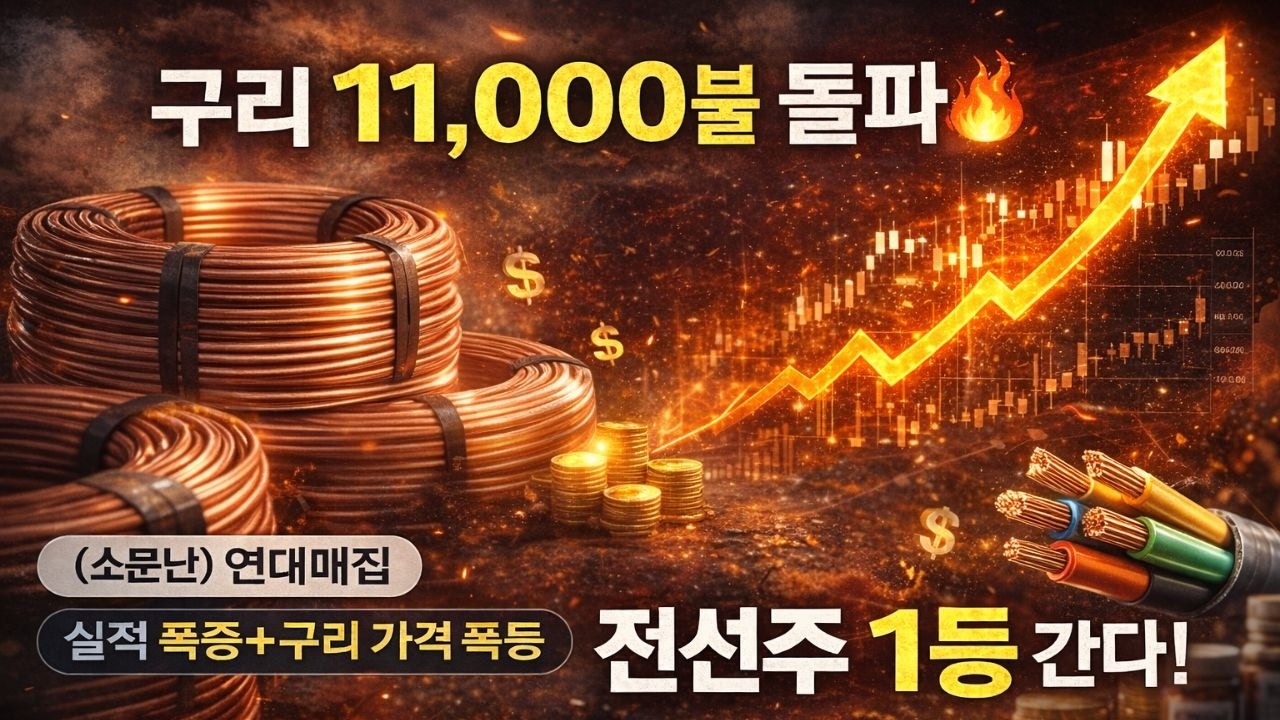 구리 11,000달러 돌파&hellip; 전선주 상승율 1등 바뀐다 | 실적 39% 폭증,