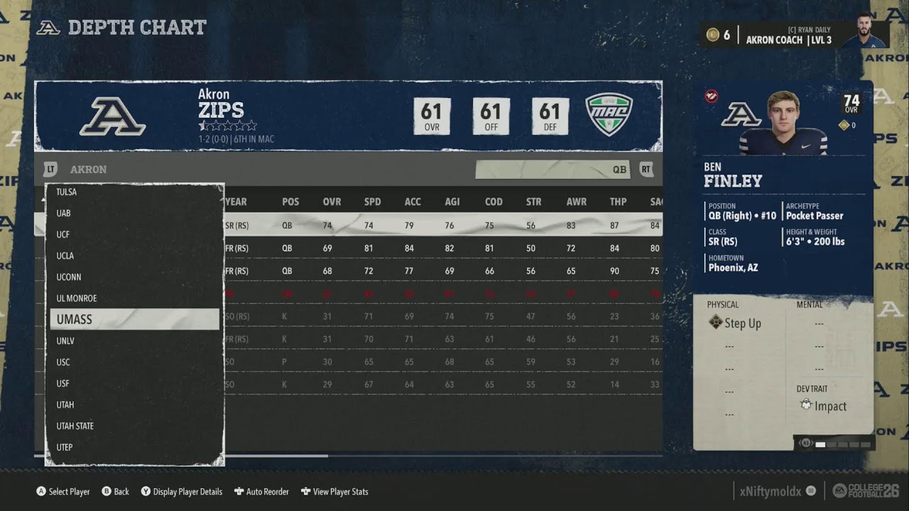 Akron Dynasty coach mode Only Episode 2