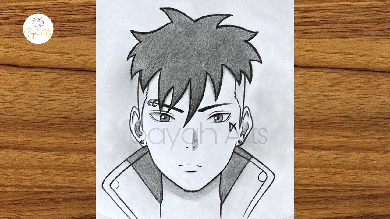 Anime drawing easy || How to draw kawaki from Boruto || How to draw anime step by step