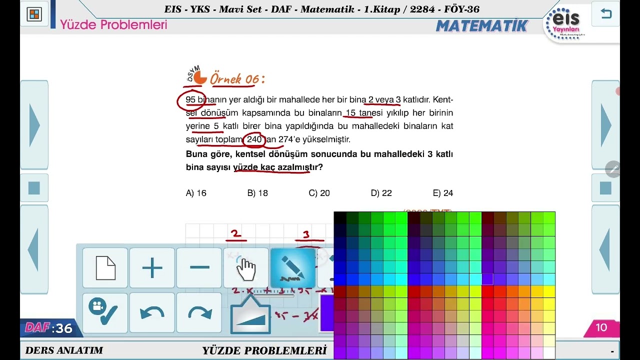 Mavi Set Matematik 1 - Yüzde Problemleri 📏