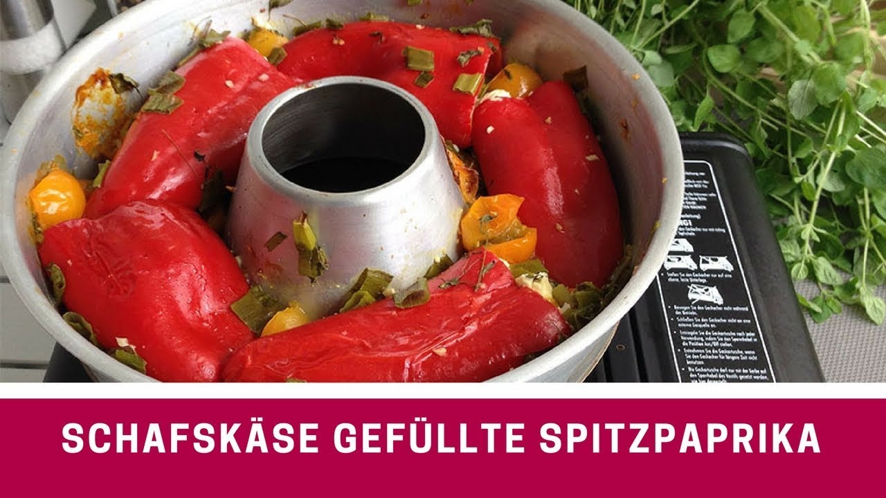 Schafskäse gefüllte Spitzpaprika (Omnia Backofen)