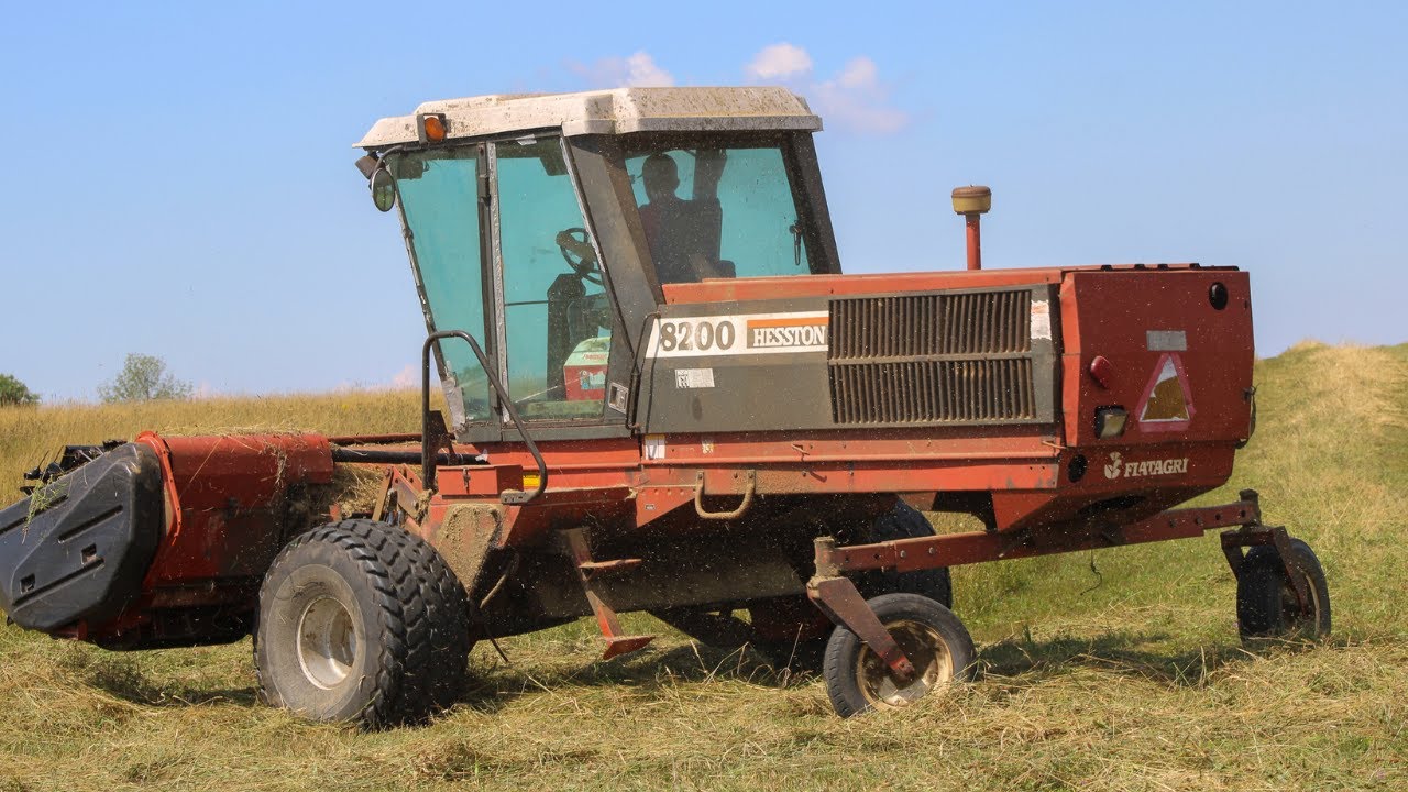 Hay Mowing with Hesston 8200 Sickle Bar Mower