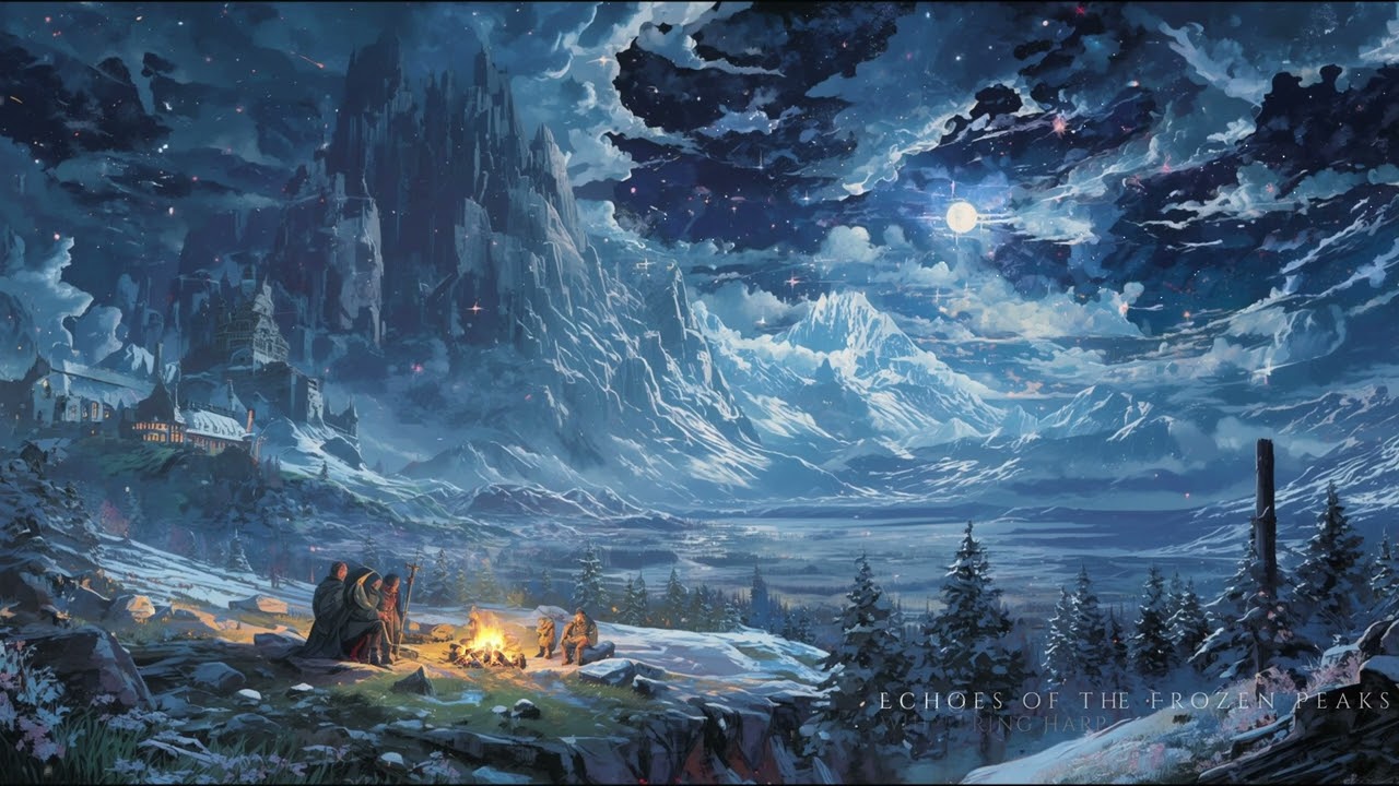 Echoes of the Frozen Peaks - Relaxing Fantasy Music for Sleep, Study & Relaxation [No Ads]
