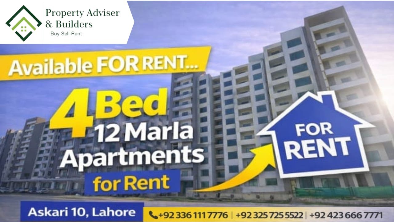 Newly Built 4-Bed Apartment for Rent Sector S, Askari-10, Lahore Cantt | @propertyadviserandbuilders