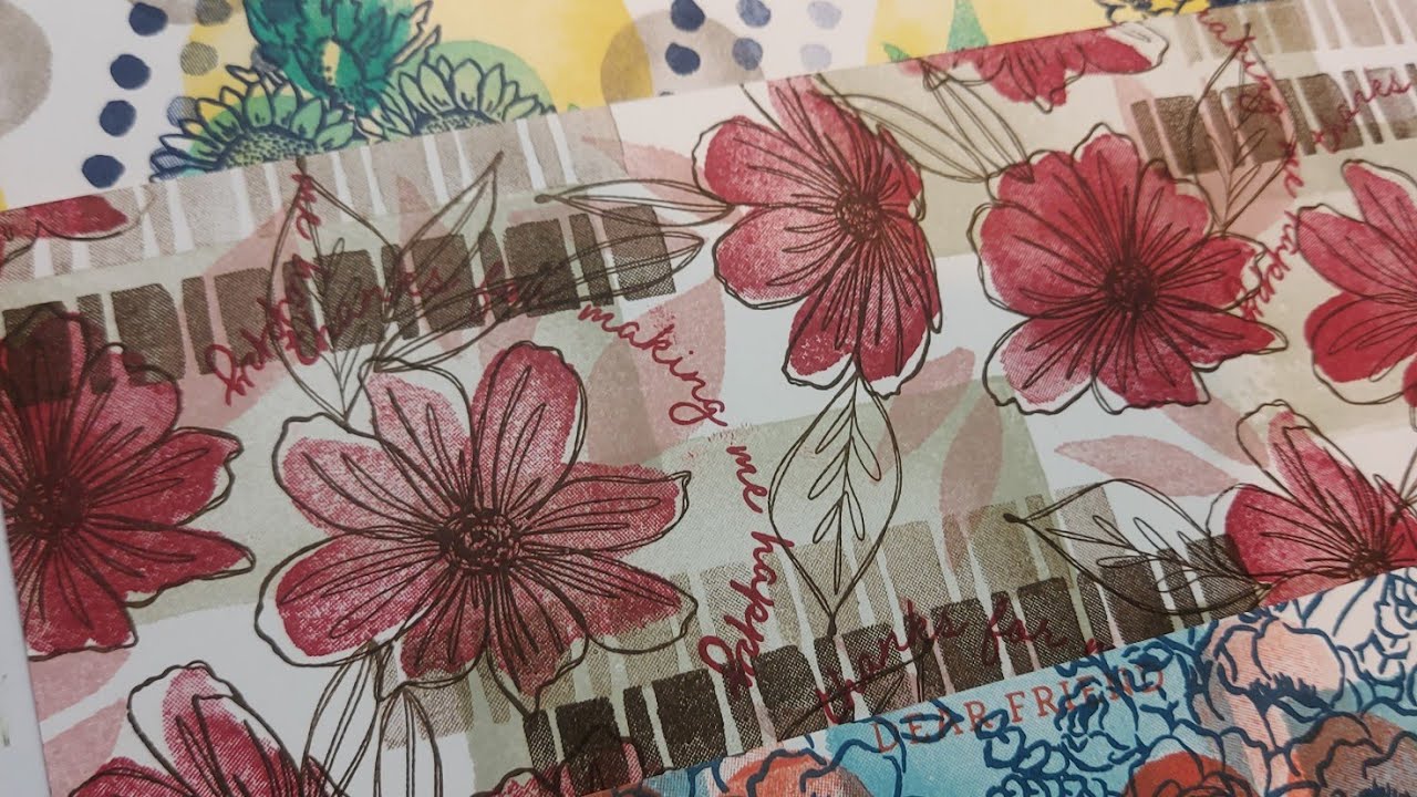 🔴LIVE 3x stamped dsp with art in bloom, watercolor shapes,Stampin Up #stampinup #osw #onesheetwonder