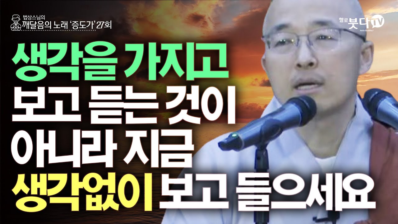 생각을 가지고 보고 듣는 것이 아니라 지금 생각없이 보고 들으세요 | 법상스님의 증도가 27회(14-1) | 분별 세상 깨달음 집착 고통 지혜 행복 현실 존재 인연 소통 삶