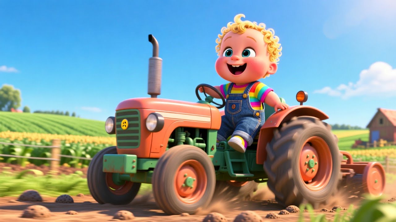 Boom Boom Farm Tractor 🚜🎶 Fun Farm Song for Kids | Learn Vehicles & Numbers with Baby
