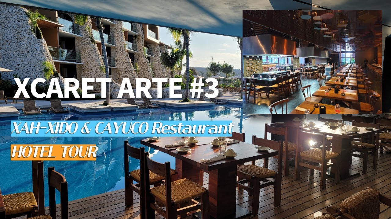 🇲🇽Xcaret Arte XAH XIDO, Cayuco Ресторан Тур, и Отель | 10# Мексика Cancun Trip 5 [4K] [SUB]