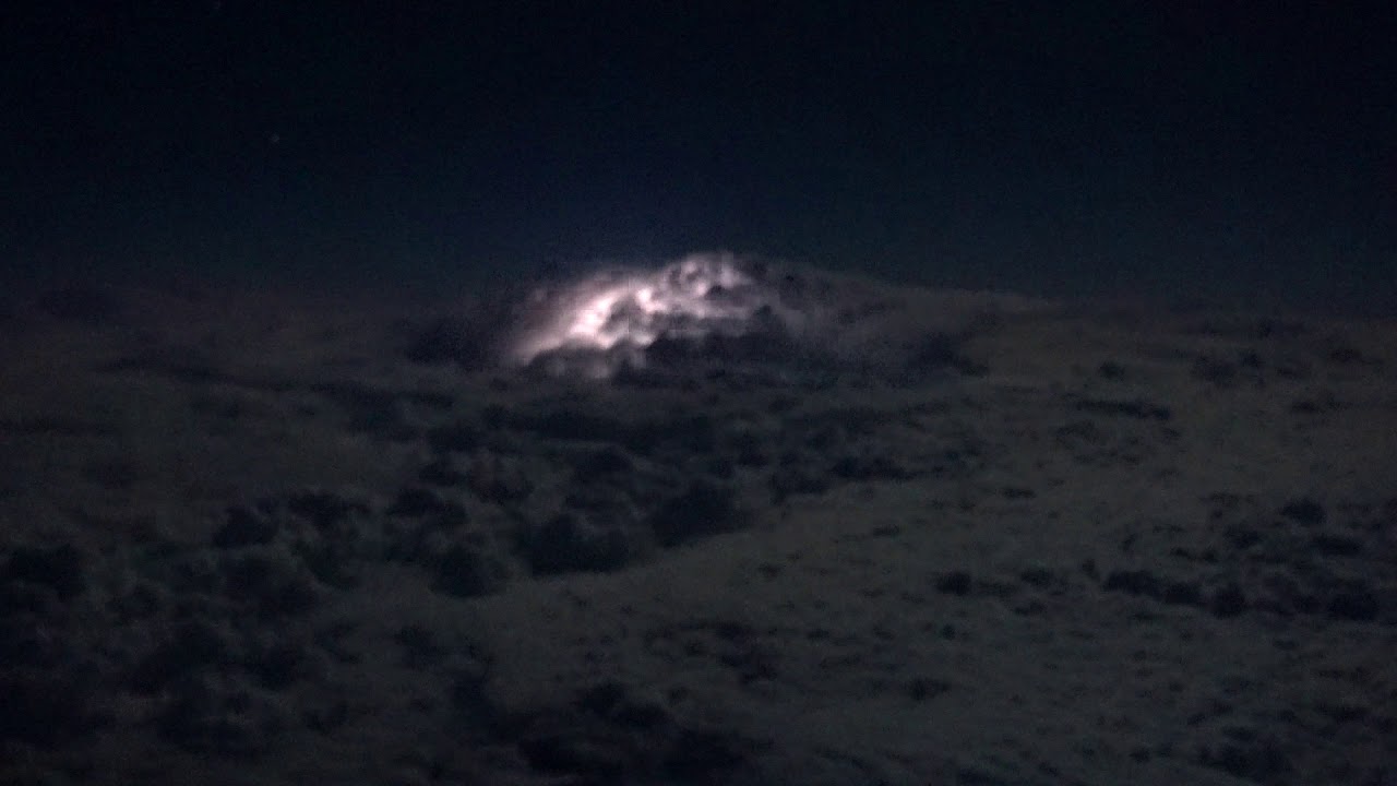 Pilots' view of a thunderstorm over the Atlantic Ocean