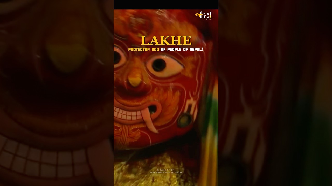 LAKHE - Protector God of Nepal! #nepal    #lakhedance    #shorts    #travel