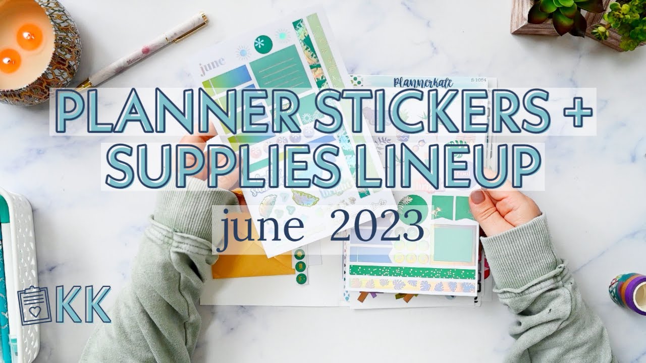 Erin Condren Functional Stickers Lineup for Monthly Planner June 2023 Planner Stickers and Supplies